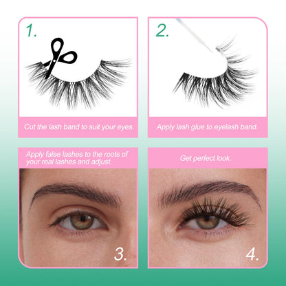 False Eyelashes Fluffy Look Strip Lashes Mink Wispy Fake Lashes Charming Fake Eyelashes By GEMERRY, 10 Pairs