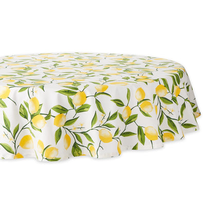 DII Lemon Bliss Tabletop Collection, Tablecloth, 70" Round