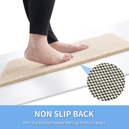 Hargiis Non Slip Bathtub Mat, Anti Slip Shower Mat, Fast Drying Bath Tub Mats, Foot Scrubber Mat, Anti Slip Mat for Tub, Floor,Bathroom, Home, Kitchen, Hotel (Beige 24x16 Inch)