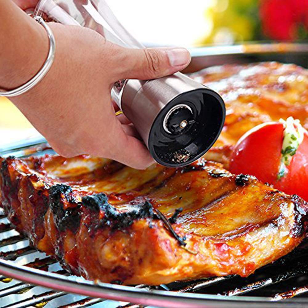 Ebaco Original Stainless Steel Salt or Pepper Grinder - Top Spice Mill with Ceramic Blades, Brushed Stainless Steel and Adjustable Coarseness By Pepper Grinder （Single Package）