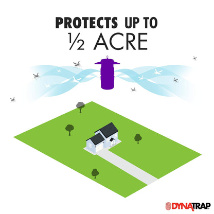 DynaTrap DT1050SR 1/2 Acre Mosquito & Flying Insect Trap – Kills Mosquitoes, Flies, Wasps, Gnats, & Other Flying Insects - Bug Zapper Alternative - Black