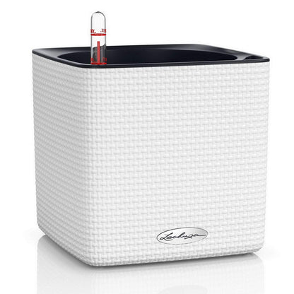 Lechuza Cube Color 16 Self Watering Plant Pot, White, 17 cm Diameterx 17 cm Width x 16 cm Height
