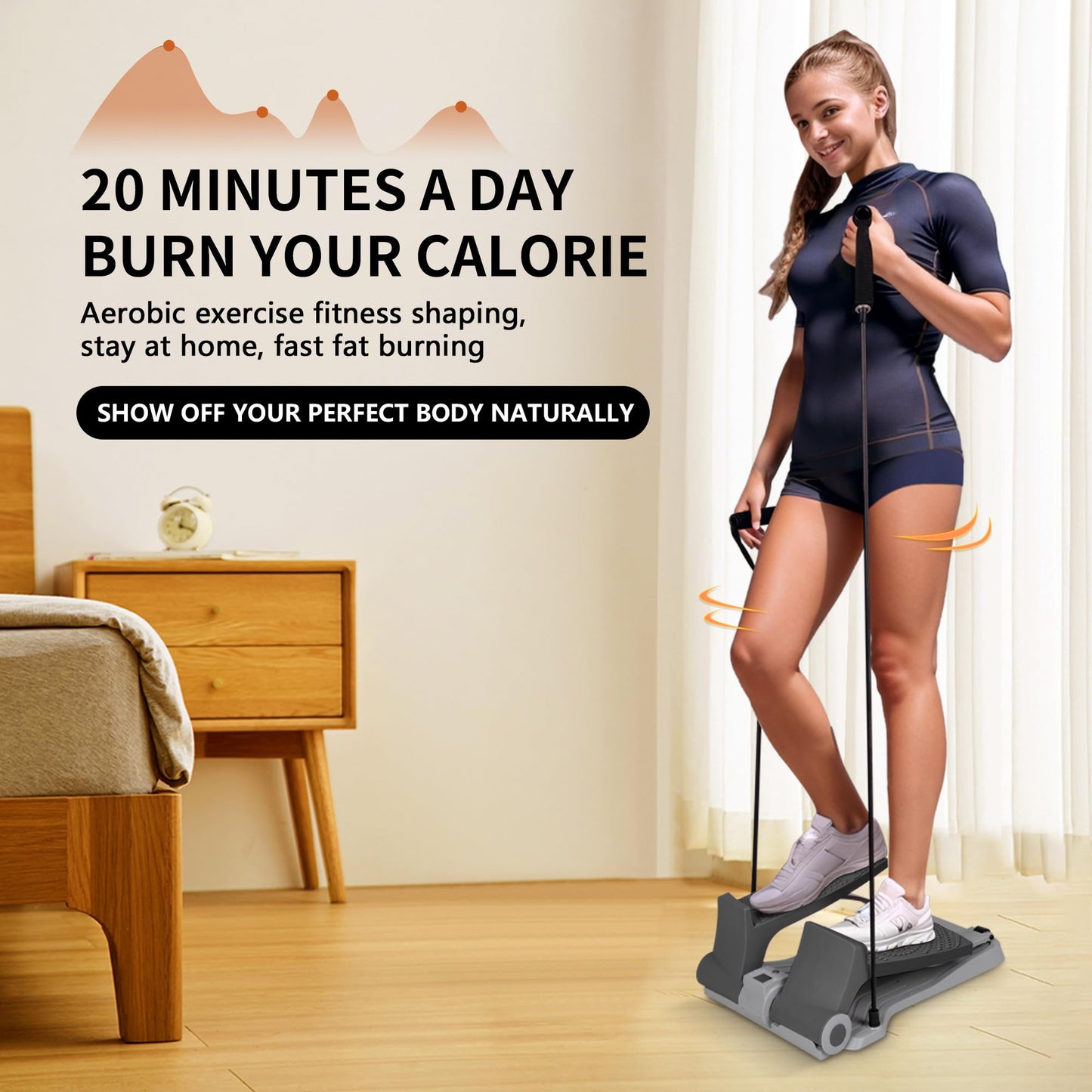 Leikefitness Portable Step Climber Fitness Stepper for Home Gym ST6800 (Gray)