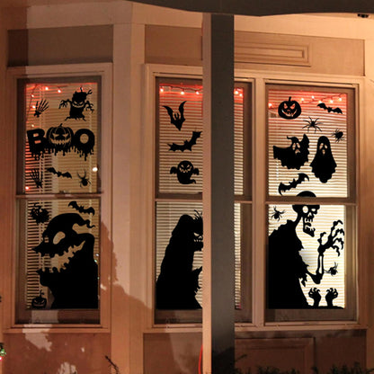 Joy Bang Halloween Window Clings Decor for Halloween Decorations, Large Scary Window Silhouette Stickers Decals Spooky Monster Zombie Clings for Party Decorations Indoor