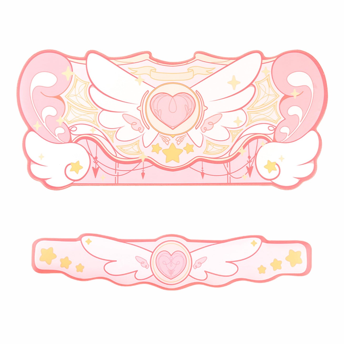 GeekShare Kawaii Mouse Pad Wrist Rest Support Set - Non-Slip Rubber Base Desk Mat and Memory Foam Wrist Rest for Keyboard and Mouse,Perfect for Gaming,or Home Office Work - Star Wings Series