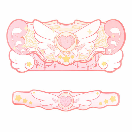 GeekShare Kawaii Mouse Pad Wrist Rest Support Set - Non-Slip Rubber Base Desk Mat and Memory Foam Wrist Rest for Keyboard and Mouse,Perfect for Gaming,or Home Office Work - Star Wings Series