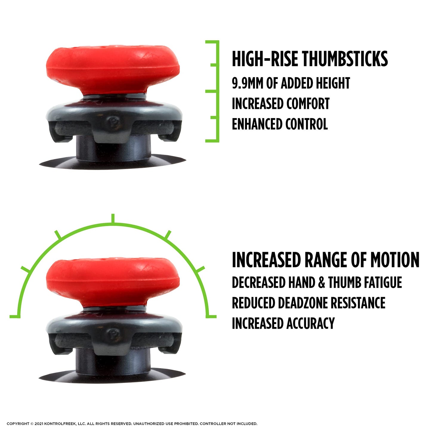 KontrolFreek FPS Freek Inferno Performance Kit for Xbox One and Xbox Series X Controller | Includes Performance Thumbsticks and Performance Grips | Red