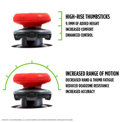 KontrolFreek FPS Freek Inferno Performance Kit for Xbox One and Xbox Series X Controller | Includes Performance Thumbsticks and Performance Grips | Red