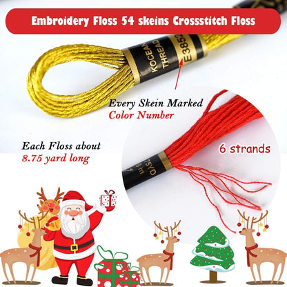 Embroidery Floss 54 skeins Crossstitch Thread - Bracelets String - 50Pcs Embroidery Thread and Free Set of 4pcs Metallic Thread