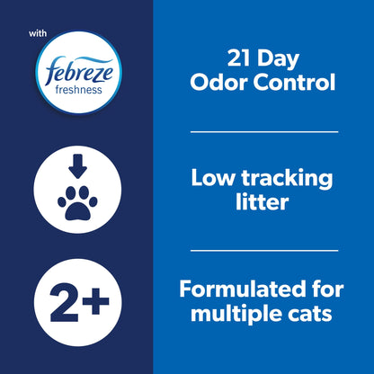 Fresh Step Clean Paws Cat Litter with Febreze Freshness, Advanced Multi Cat Low Tracking Clumping Litter, 37 lbs. (2 x 18.5 lb. Box)
