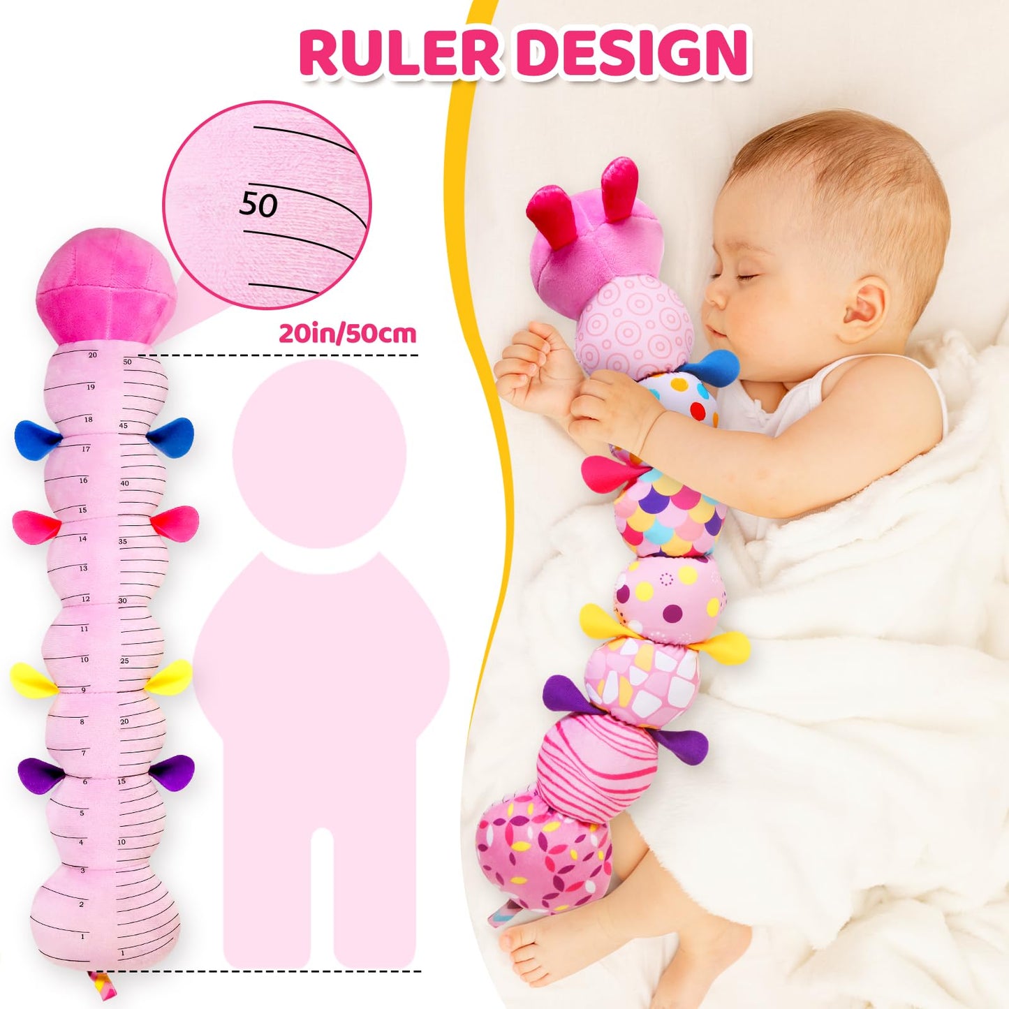 KMUYSL Baby Toys 0-6 6-12 Months, Sensory Music Animal Stuffed Toy for 0 1 2 3 4 5 6+ Months, Plush Toy with Crinkle and Rattles for Infant Newborn, Tummy Time Toys Gifts for 0-3-6-12 Month
