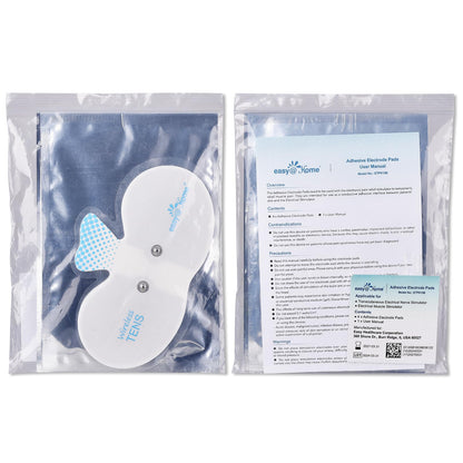 EASY@HOME Adhesive Electrode Pads: 4-Pack, 6.5" x 3", Reusable - Upgraded Conductive Area ETP015B