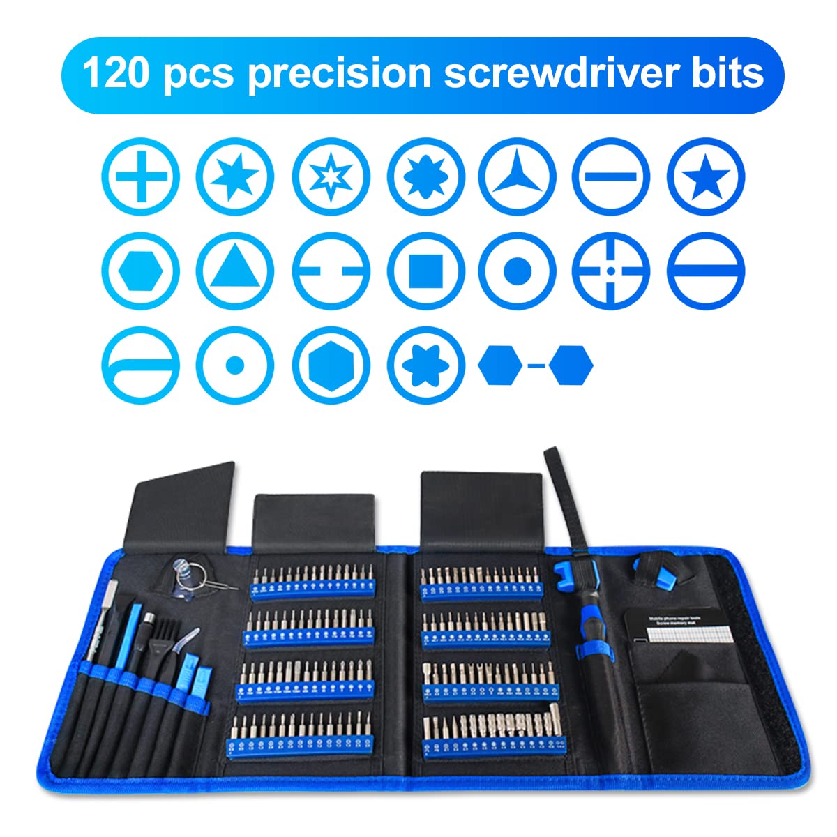 EFAITHFIX Screwdriver Sets 142-Piece Electronics Precision Screwdriver with 120 Bits Magnetic Repair Tool Kit for iPhone, MacBook, Computer, Laptop, PC, Tablet, PS4, Xbox, Nintendo, Game Console, etc