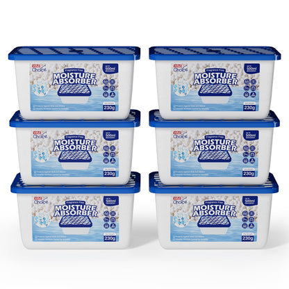 W&E Choice Moisture Absorbers, Portable Humidity Absorber Boxes for Your Bathroom, Closet & Car, Dehumidifier with Fragrance Free, 6 Pack