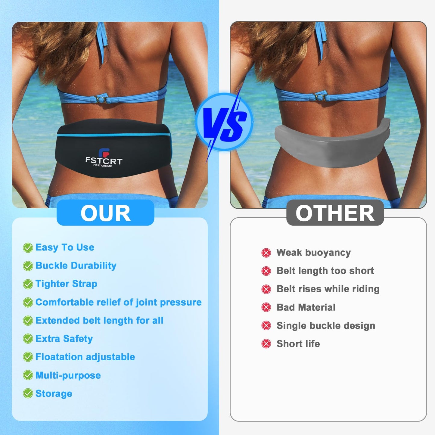 Fstcrt Swim Belt, Flotation Belt, Water Aerobics Belt, Swimming Belts for Adults, Pool Exercise Equipment for Adults and Children, Water Aerobic Equipment, Aqua Jogging