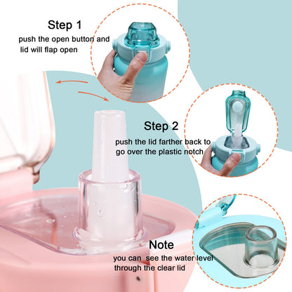 Large Motivational Water Bottle with Straw Time Marker BPA Free for Sport and Fitness (Pink Blue, 64 Oz / Half Gallon)