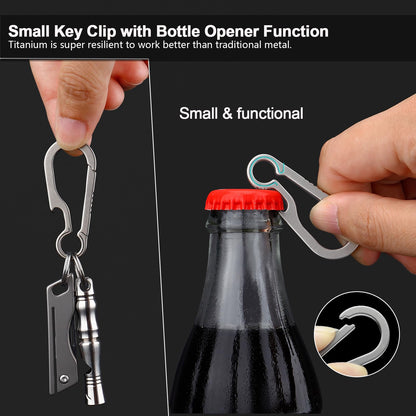 Green Beret Tactical Titanium Carabiner Clip Hook EDC Small Heavy Duty Keychain Clips Anti-Lost Quick Release Key Chain for Keys, Medium