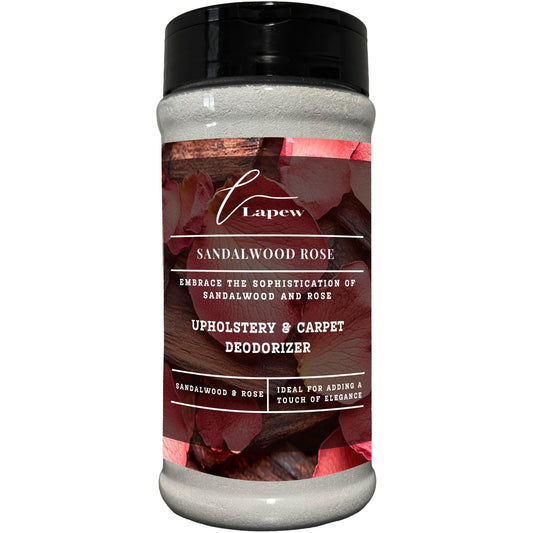 Lapew Sandalwood Rose Carpet Freshener Powder: Powerful Odor Eliminator for Home, Upholstery Deodorizer, Carpet Deodorizer, Pet Urine, Cat Litter Box - Sandalwood Rose Fragrance.