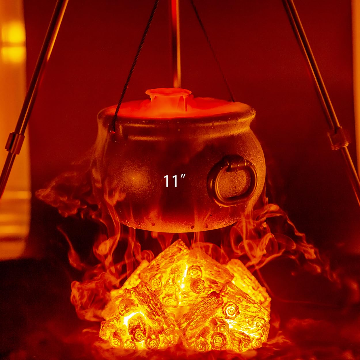 GLOCAMPING 5 in 1(11",7.4”, 5.5”, 3.7”, 2.8”) Package Large Black Plastic Witch Cauldron Kettle, Candy Holder, Party Favor Decoration for St. Patrick’s Day & Halloween