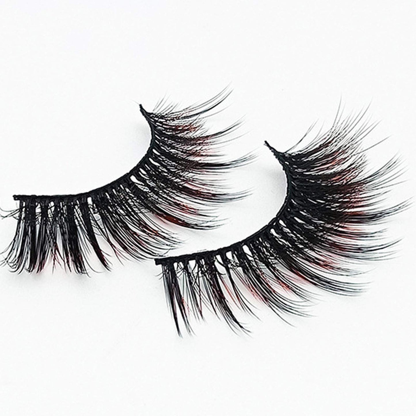 DAODER False Eyelashes Hybrid Colored Lashes Wispy Fake Lashes Natural Look Faux Mink Lashes 15mm Long Cosplay Costume Eye Lashes Multipack 7 Pairs