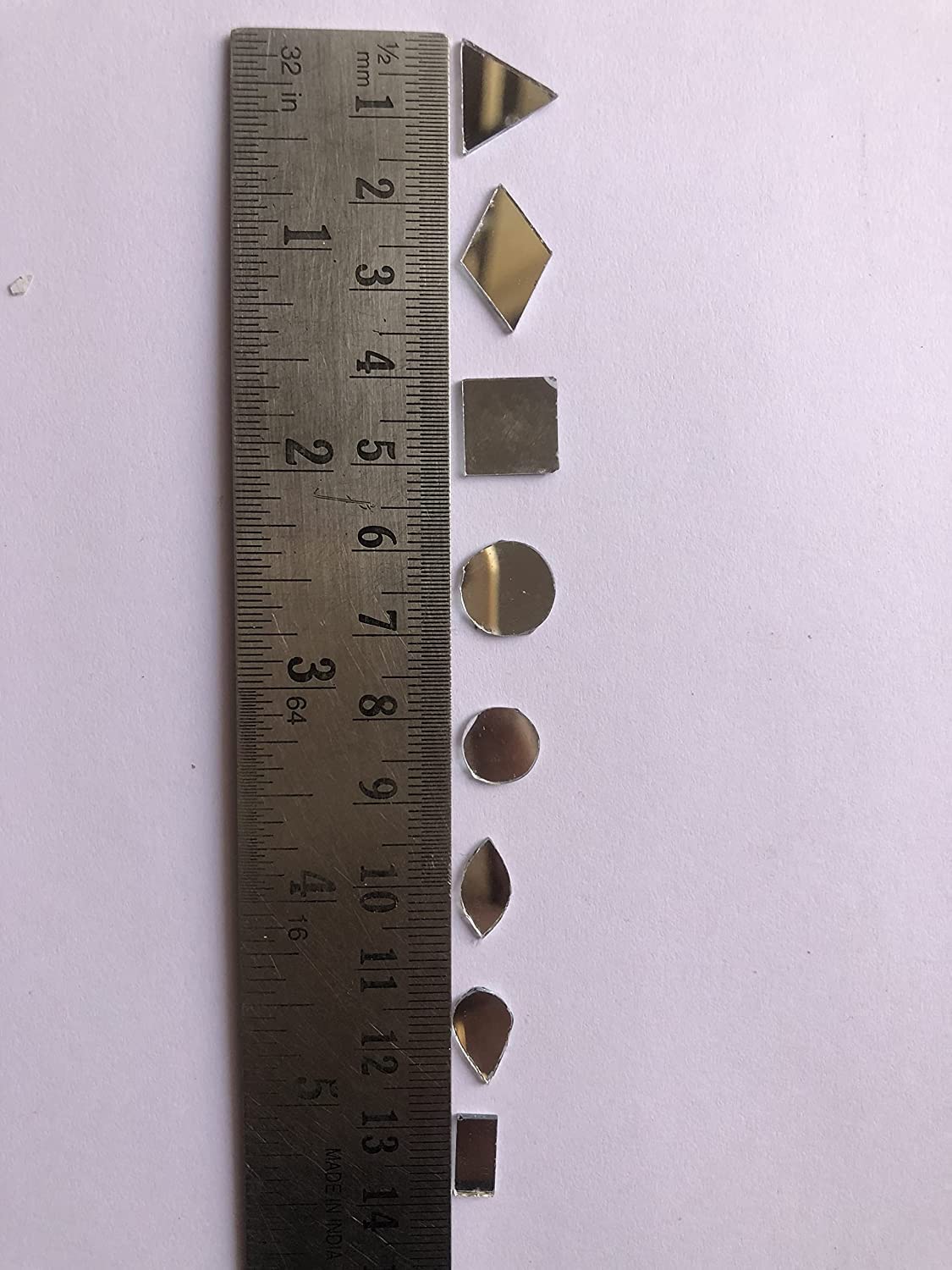 Kavya Fashion 8 Shape Mirror kit for Jewellery Making,Other Craft Work Like Project & lippan Art, mud Work Decoration (Total-800 Pieces, 100 Piece of Each Shape) Free Fabric Glue (Combo of 8)