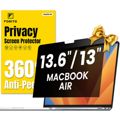 F FORITO 360° Privacy Screen Protector Compatible with MacBook Air 13.6 inch (2022-2025, M2, M3, M4), Anti Peeping and Anti Glare Laptop Privacy Screen Shield