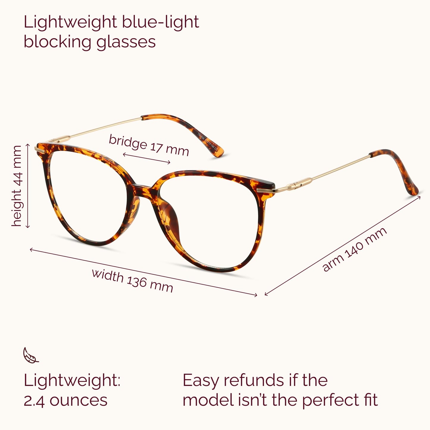 Gaoye Blue Light Blocking Glasses Women/Men, Fashion Round Cateye Frame UV Ray Filter Computer Gaming Glasses