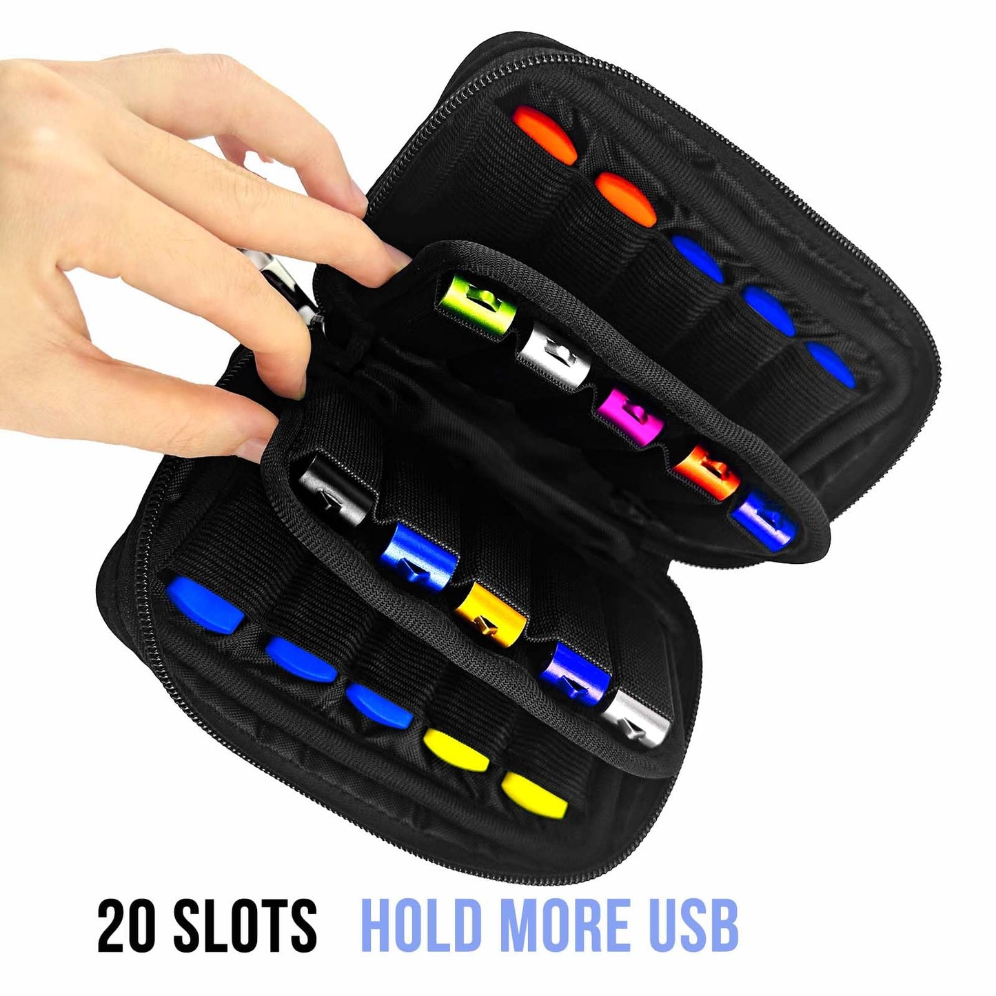 Flash Drive Case 20 Slots USB Storage Case JBOS USB Holder Storage Bag for USB Flash Drive Electronic Accessories Organizer for USB Flash Drive, USB Case, Thumb Drive Caes, Jump Drive Case