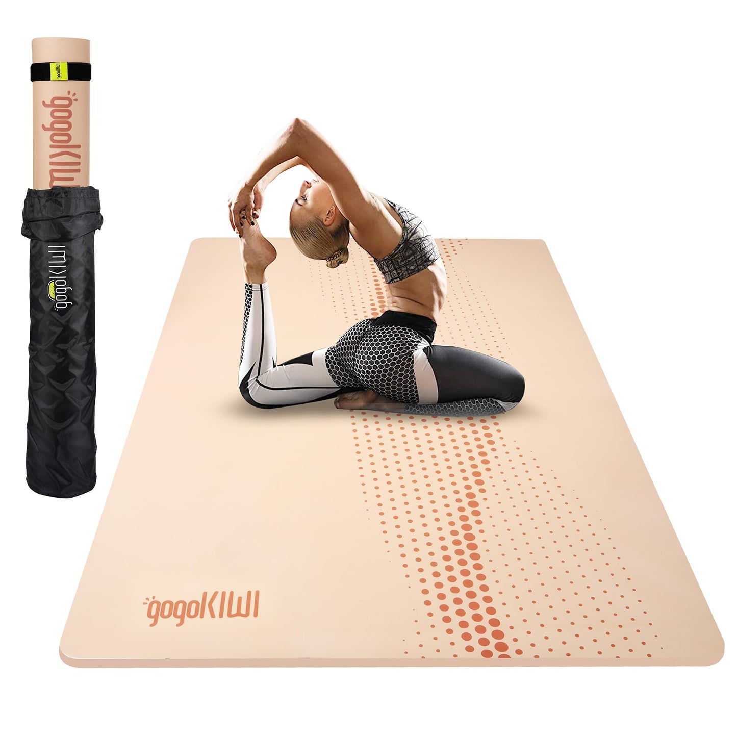 Large Yoga Mat (6'x4') – 1/4" & 1/2" Thick Exercise Mats for Home Workout, Extra Wide Workout Mats for Home Gym, Yoga, Pilates, Stretching, Floor & More