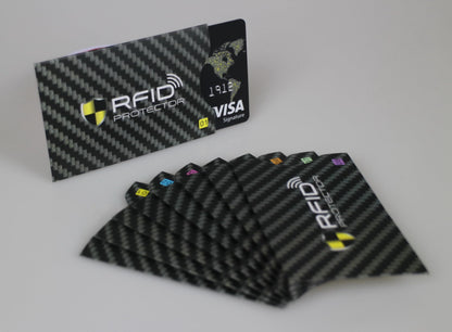 Garfoniex Set of 8 RFID Blocking Sleeves 8 Credit Card Protector Holders Identity Theft Protection Secure Sleeves for Men & Women Smart Slim Design Fits Wallet/Purse (Black)