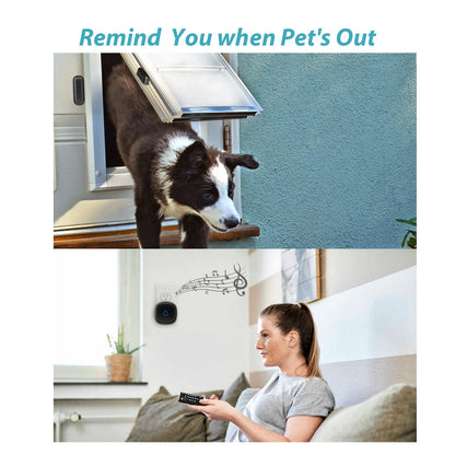 Door Chime, METAK Wireless Door Open Contact Sensor Alarm with 500 FT Range, 58 Chimes and 5 Volume Levels for Business/Store/Home/Office When Entering, 1 Transmitter + 1 Plug-in Receiver