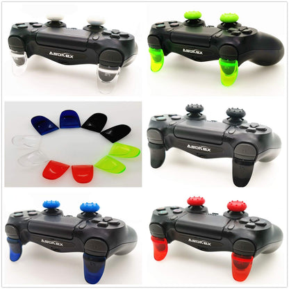 L2 R2 Ps4 Trigger Extenders (1 Pair L2 R2 Triggers, 4pcs Joystick Cap, 2 Pairs LED Light Bar Decal) for PlayStation 4 Controller