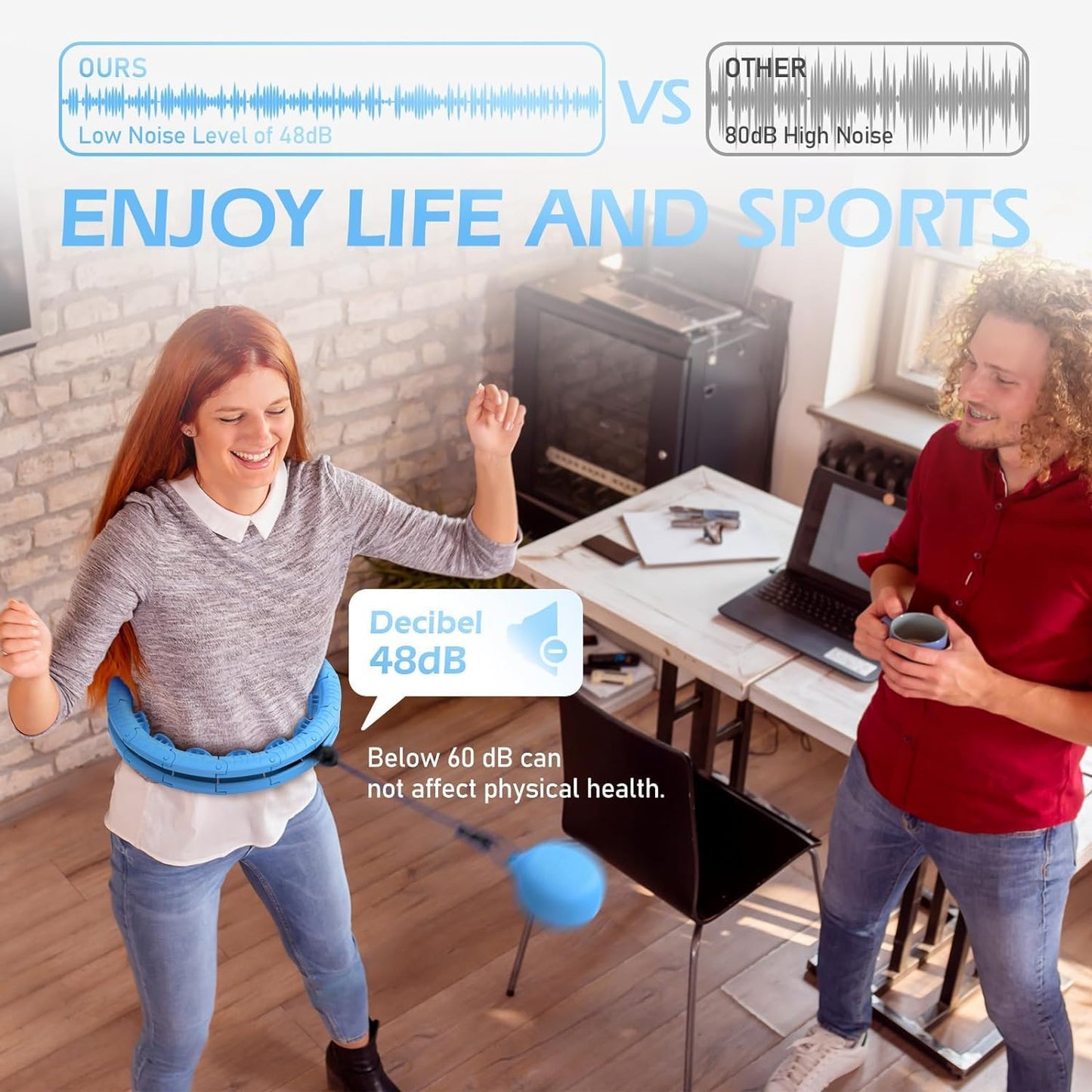 JLoibao Weighted Hula Circle for Adults Weight Loss with Sweat Belt,Infinity Fitness Hoop Plus Size, Include 24 Detachable Links and Waist Trainer for Women