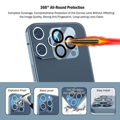 QHOHQ for iPhone 16 Pro Screen Protector with Camera Lens Protector, [Military Grade Shatterproof], Top 9H+ Tempered Glass, Full Edge Coverage, Ultra Durable, with Easy Installation Tool [3+3 Pack]