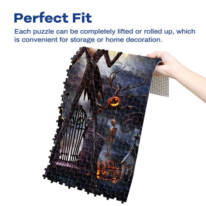 Jigsaw Puzzle 1000 Piece Wooden Puzzle Halloween Picture Family Decorations, Unique Birthday Present Suitable for Teenagers and Adults