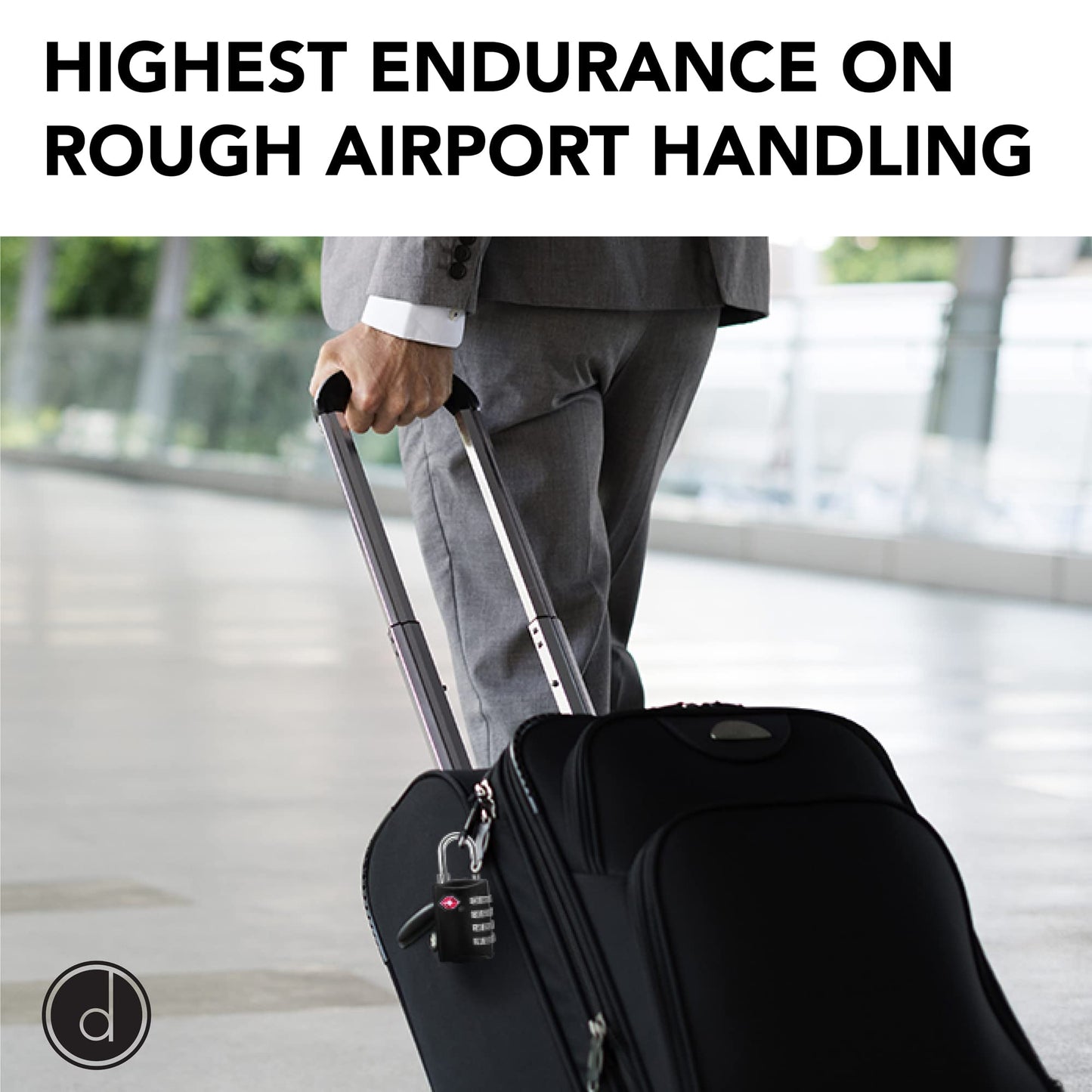 Desired Tools TSA Locks for Luggage, 2-Pc Durable Steel Padlock, Keyless Easy to Read 4-Digit Combination Lock for Backpacks, Travel Suitcases, Toolbox, Filing Cabinets, Baggage & Gym Locker, Black