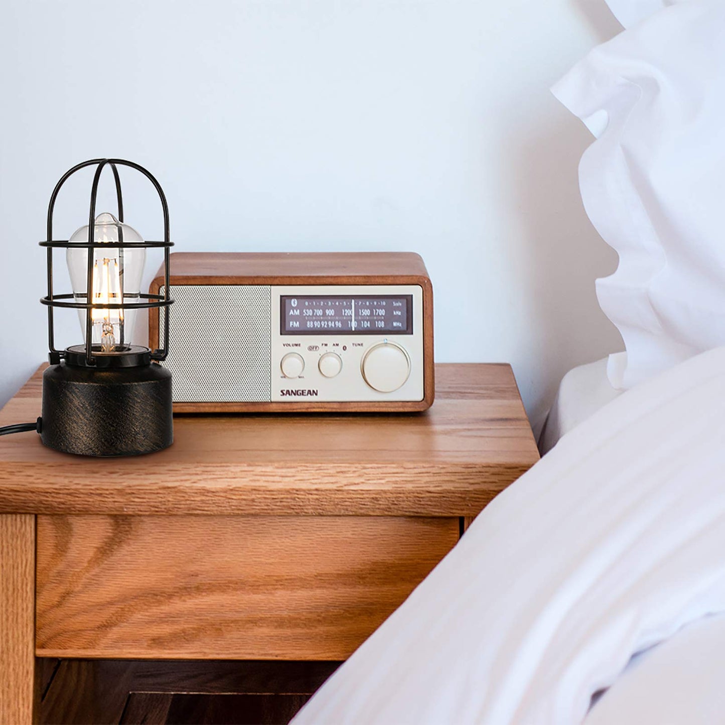 Haian Support 𝗦𝗺𝗮𝗹𝗹 𝗧𝗼𝘂𝗰𝗵 𝗧𝗮𝗯𝗹𝗲 𝗟𝗮𝗺𝗽 for Small Spaces - 3 Way Dimmable Industrial Bedside Lamp - Steampunk Antique Nightstand Desk for Bedroom, Living Room (Bulb Included)