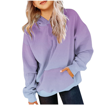 Ayolanni hoodie for teen girls 14-16 Cute Hoodies for Teen Girls Trendy Preppy Hooded Sweatshirts Oversized Long Sleeve Shirts Gradient Clothes for Girls