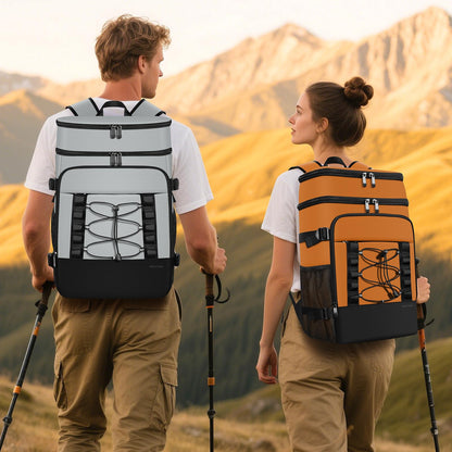 Cooler Backpack - 40 Cans Insulated Backpack Cooler for Men & Women, Portable 2 Leak Proof Compartments Coolers Bag for Beach Travel Picnic Lunch Hiking BBQ Camping - MIYCOO