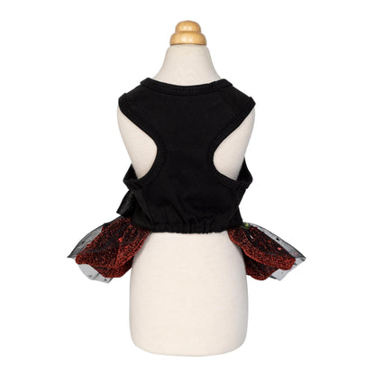 Fitwarm Halloween Skeleton Dog Dress, Funny Dog Halloween Costumes, Doggy Clothes for Small Dogs Girl, Pet Apparel, Black, Red, White, Small