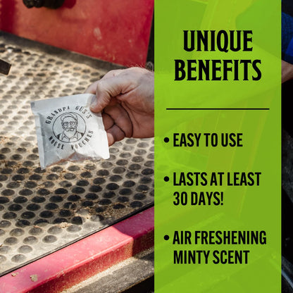 Grandpa Gus's Extra-Strength Mouse Repellent Pouches, Cinnamon/Peppermint Oils Repel Mice from Nesting & Freshen Air in Car/RV/Boat/Garage/Shed/Cabin, 1.75 oz (Pack of 10)