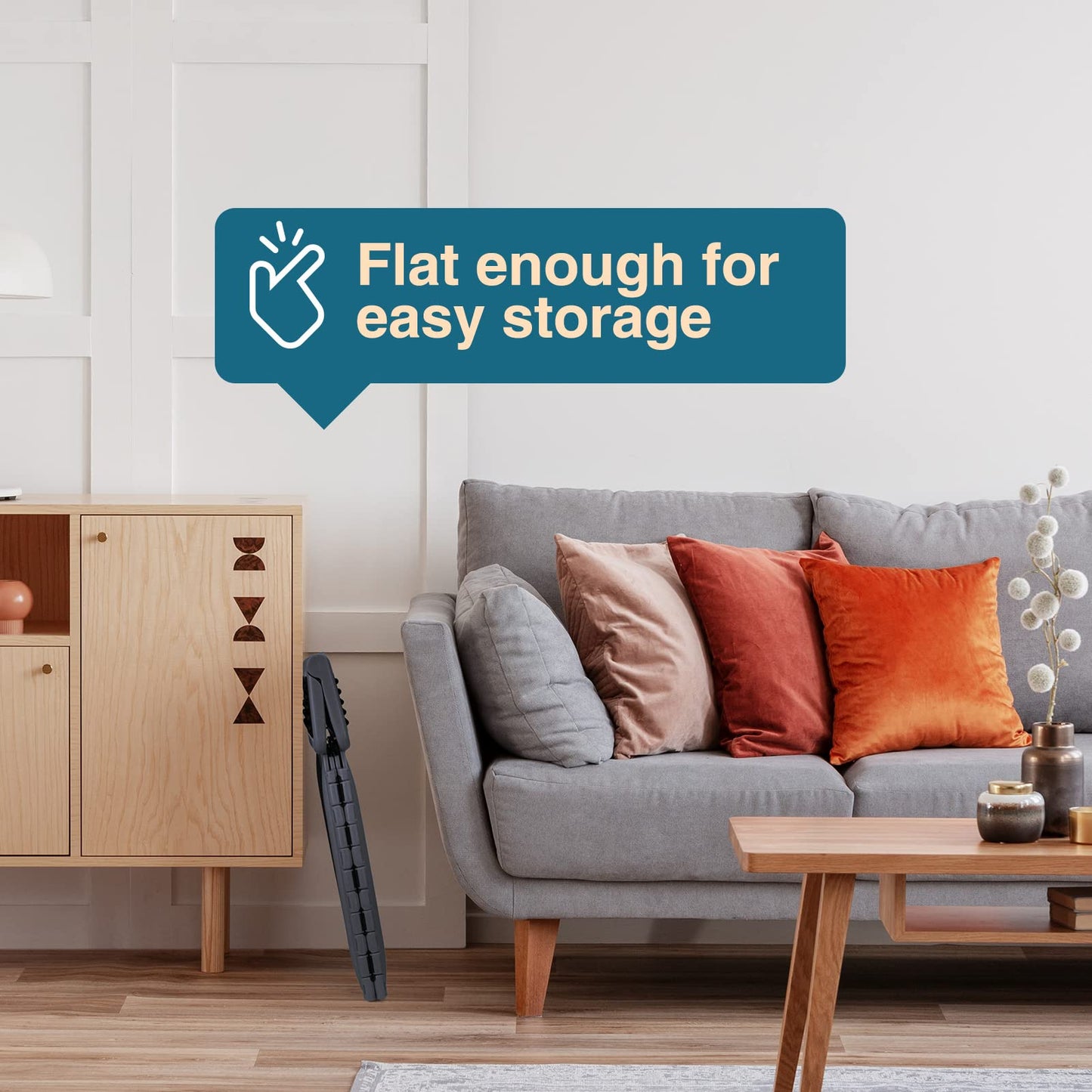 Flottian 16" Folding Step Stool for Adults and Kids Holds Up to 300 lbs,Non-Slip Folding Stools with Handle, Compact Plastic Foldable Step Stool for Bathroom,Bedroom, Kitchen, Gray,1PC