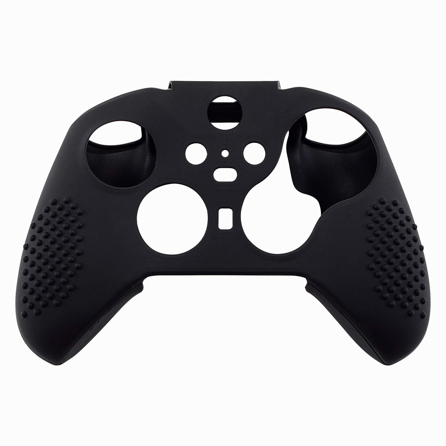 eXtremeRate PlayVital Black Soft Anti-Slip Silicone Cover Skins, Controller Protective Case for New Xbox One Elite Series 2, Xbox Elite 2 Core with Thumb Grips Analog Caps