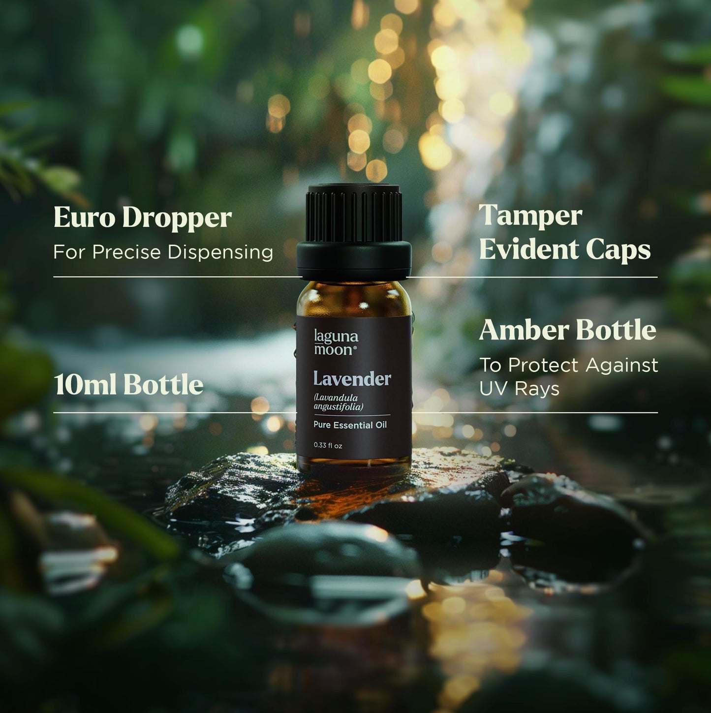 Lagunamoon Essential Oils Set - Top 6 Blends for Diffusers, Home Care, Candle Making Scents, Fragrance, Aromatherapy, Humidifiers, Gifts - Peppermint, Tea Tree, Lavender, Eucalyptus, Orange (10mL)