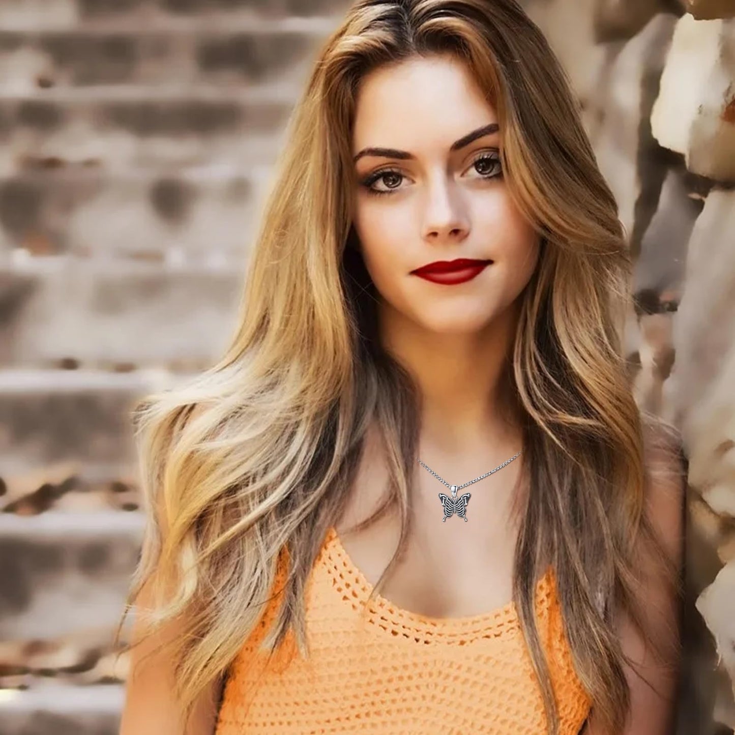 CUOKA MIRACLE Skull Butterfly Necklaces 925 Sterling Silver Gothic Jewelry Butterfly Necklace for Women Skull Butterfly Pendants Necklace Fashion Goth Necklace Halloween Jewelry Gift Hypoallergenic