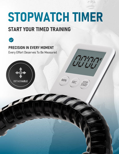 2024 New Ab Roller Wheel with Timer & Knee Mat,Automatic Rebound Abdominal Wheel with Elbow Support Ab Workout Equipment for Strengthening Core Muscles Abs Exercise Roller for Women Men