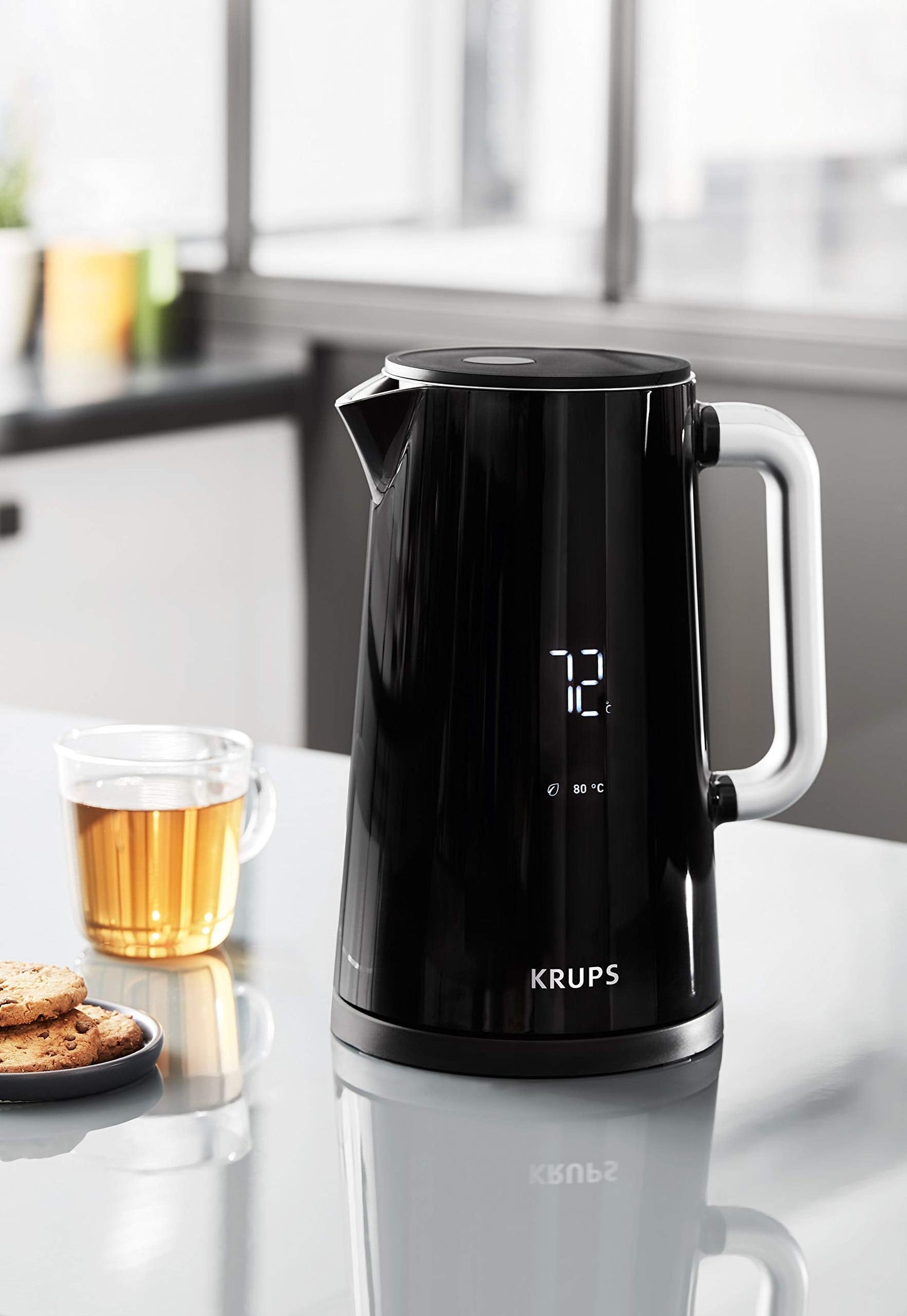 Krups Smart'n Light BW801810 Kettle, 5 Temperatures, 1.7 Litre Capacity, Stainless Steel Interior, Double-Walled, Black