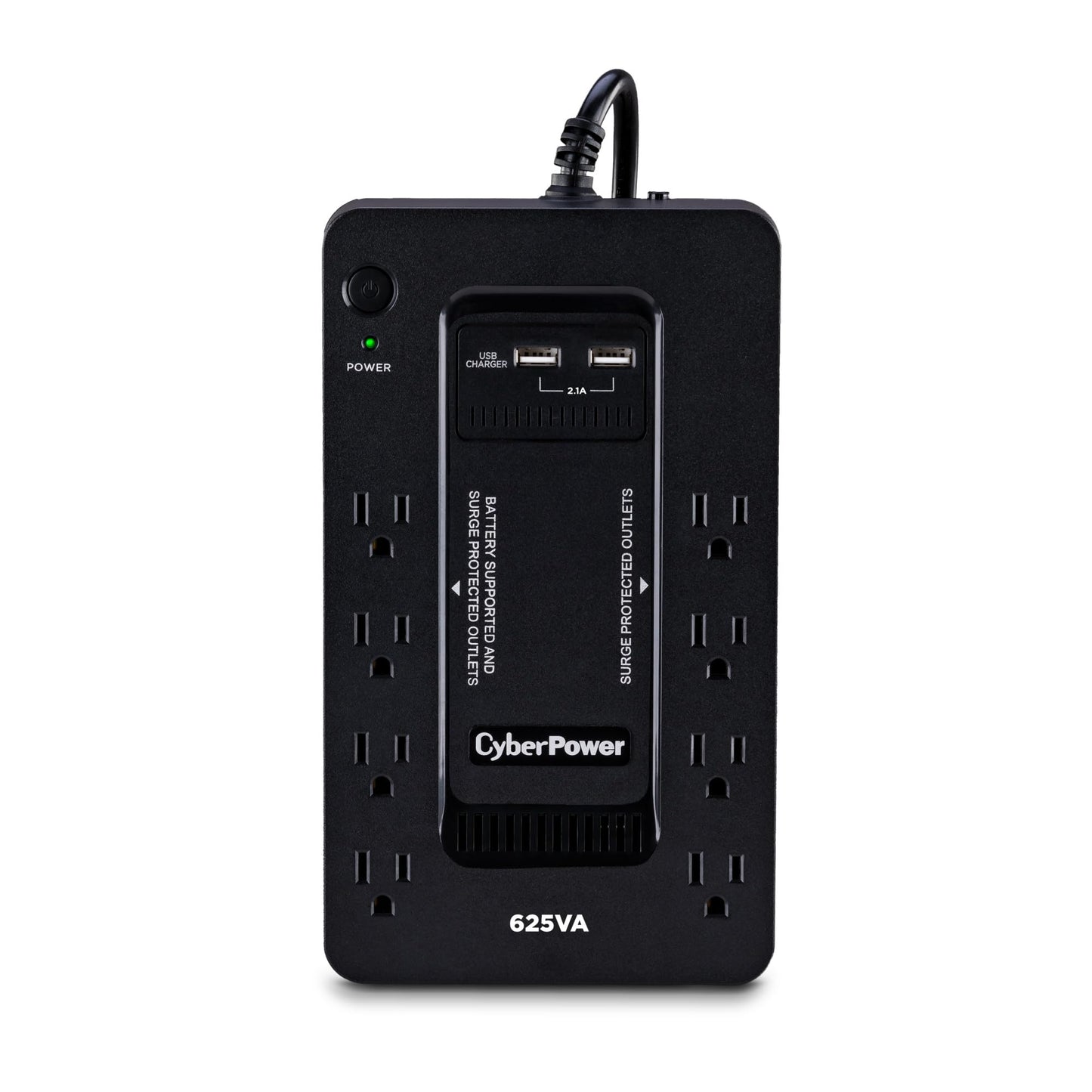 CyberPower ST625U Standby UPS Battery Backup and Surge Protector, 625VA/360W, 8 Outlets, 2 USB Charging Ports, Compact, UL Certified