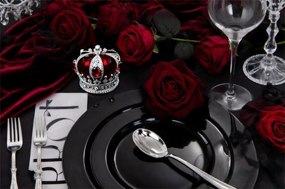 FLOWERCAT 100PCS Black Plastic Plates - Heavy Duty Black Disposable Plates for Halloween Party/Birthday/Wedding/Father's Day- serve 50guests 10 inch and 7 inch Set