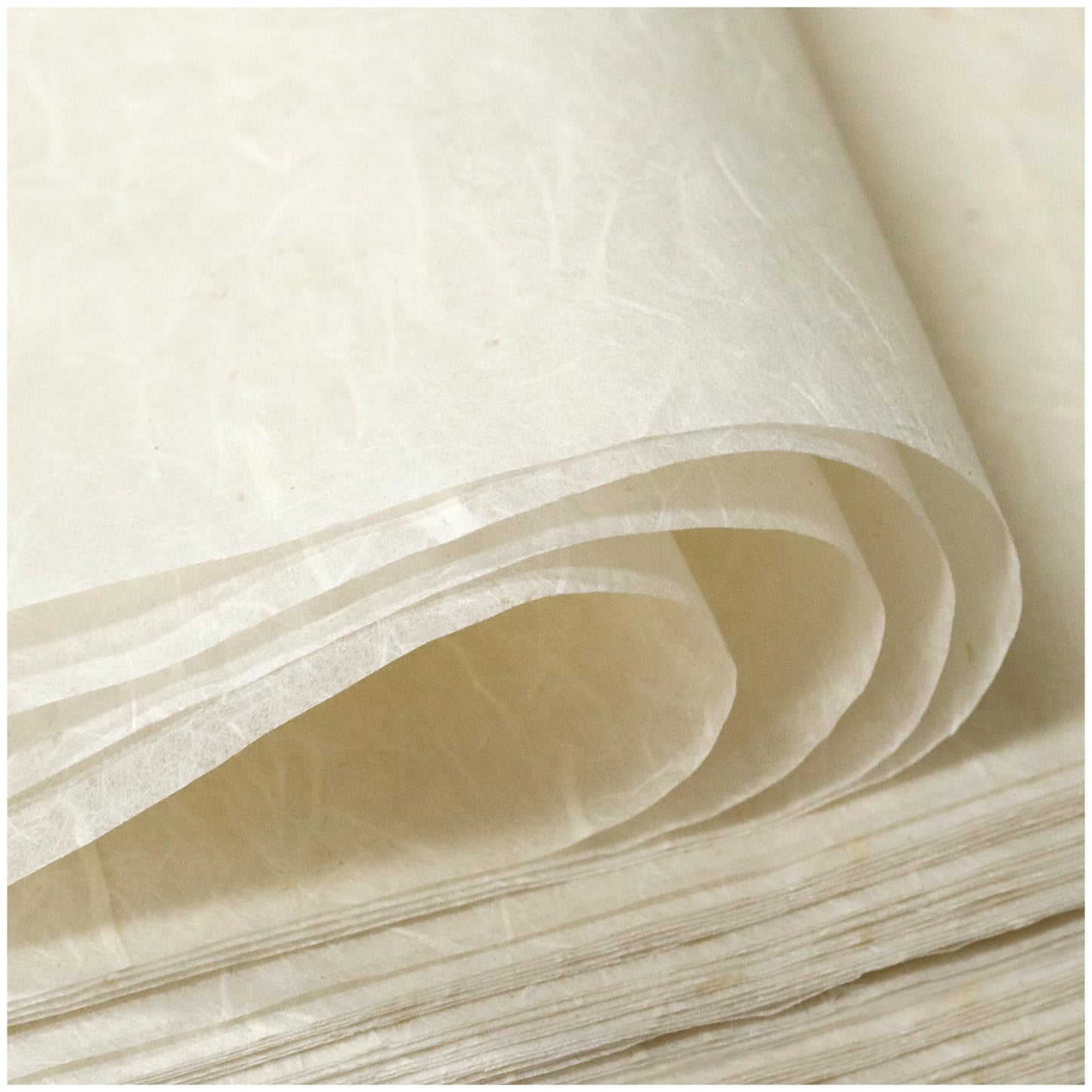 50/100 Sheets FIVEIZERO A4 Mulberry Paper Sheets Natural Fiber Rice Papers,8.3x11.7in Natural Decoupage Tissue Paper for Writing Painting, Decorative &Card Making Papers DIY Craft